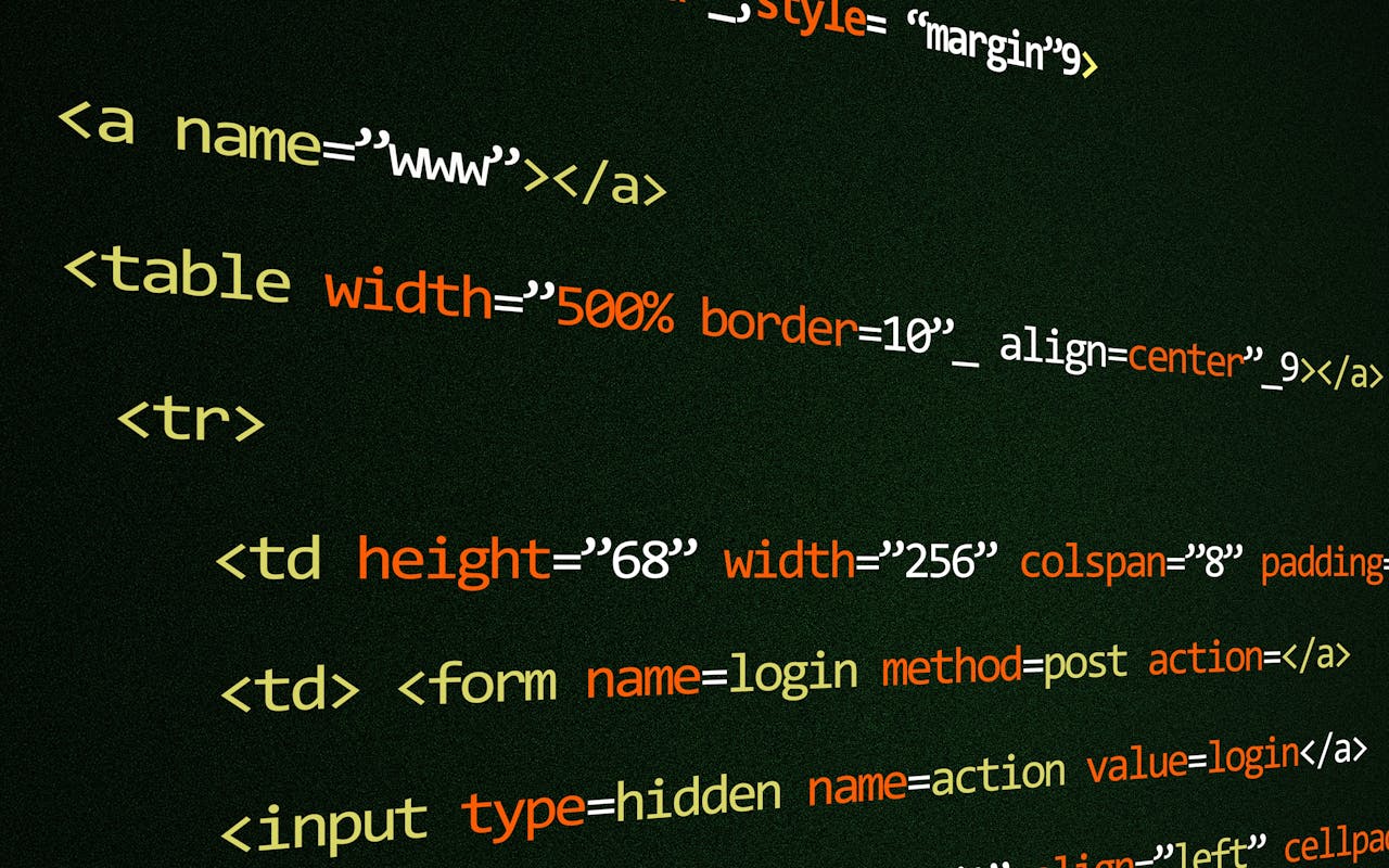 home-img Close-up of HTML code lines highlighting web development concepts and techniques.